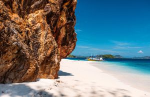 White sandy beaches in far flung islands