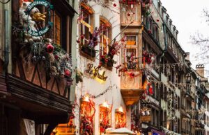Strassbourg Christmas market is very first Xmas market in France, image by Vvoe, Shutterstock