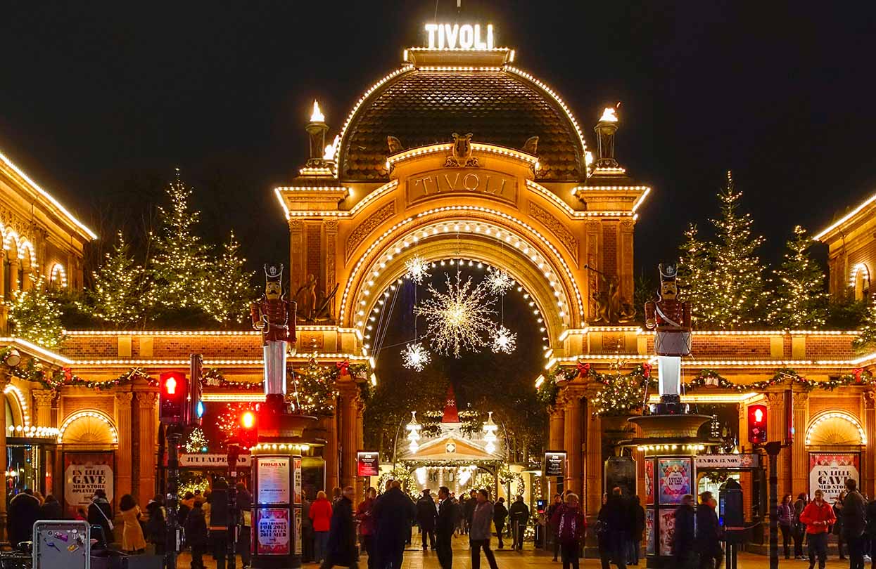 Tivoli with Christmas decoration, Copenhagen, image by Footageclips, Shutterstock