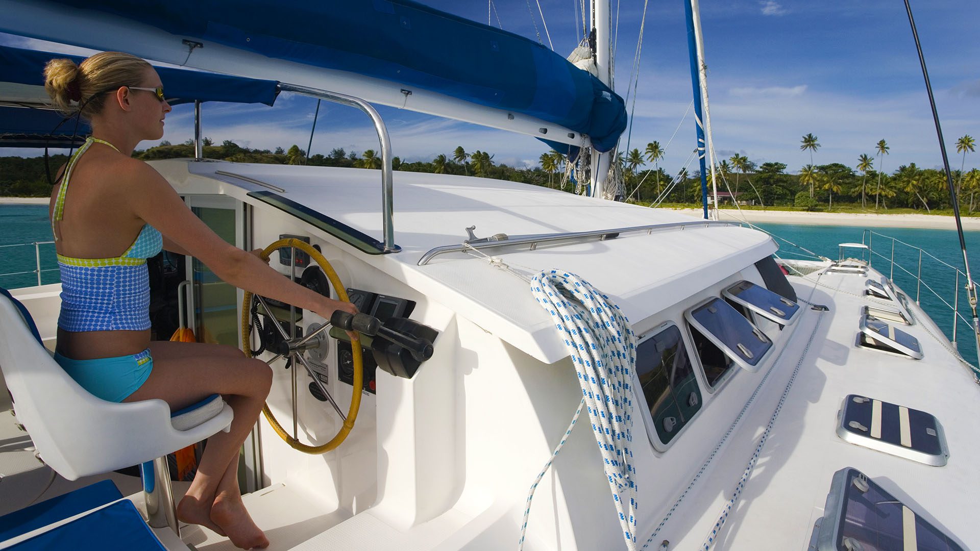 Catamaran off the coast of Fiji, Image by Steve Allen, Shutterstock Catamaran off the coast of Fiji, Image by Steve Allen, Shutterstock