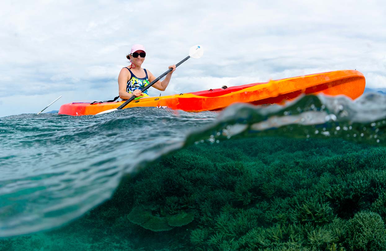 Kayaking over a tropical reef in Fiji, Image by Joe Belanger, Shutterstock Kayaking over a tropical reef in Fiji, Image by Joe Belanger, Shutterstock