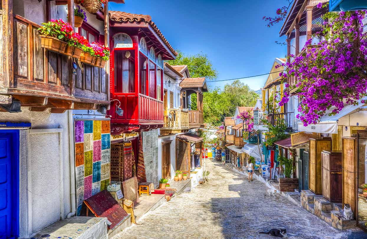 Old street view in the Kas Town, image by Nejdet Duzen, shutterstock